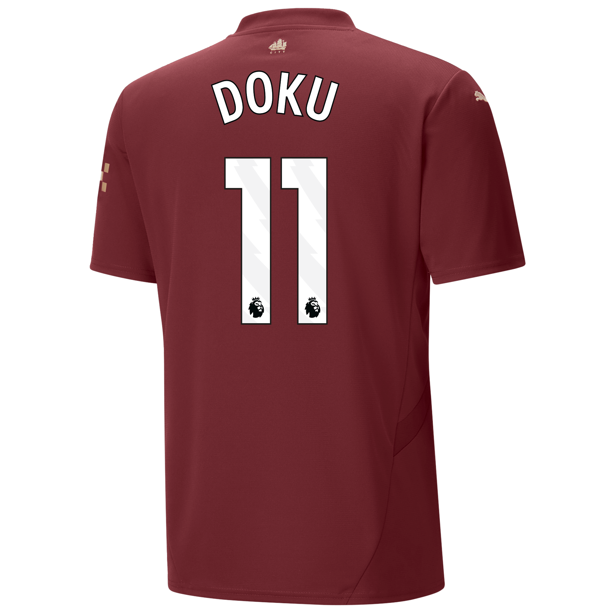 manchester city third jersey burgundy 202425 with doku 11 printing | Offizieller Manchester City Store