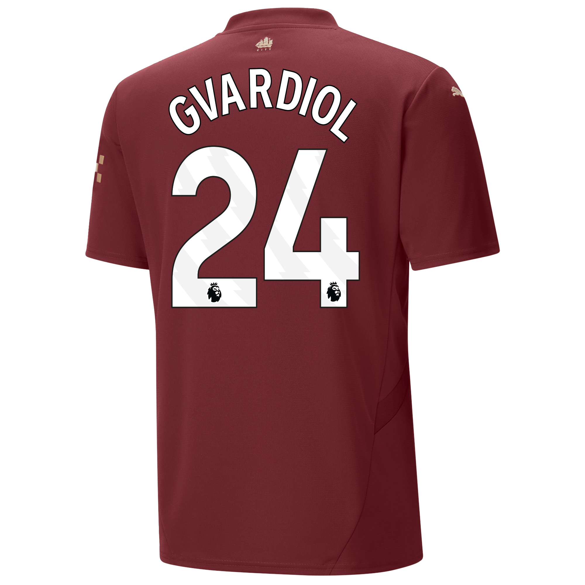 manchester city third jersey burgundy 202425 with gvardiol 24 printing | Offizieller Manchester City Store
