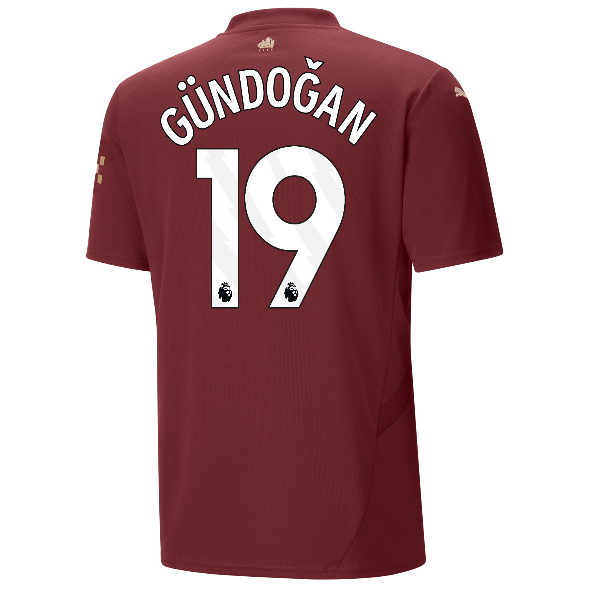 manchester city third jersey burgundy 202425 with gÜndoĞan 19 printing | Offizieller Manchester City Store