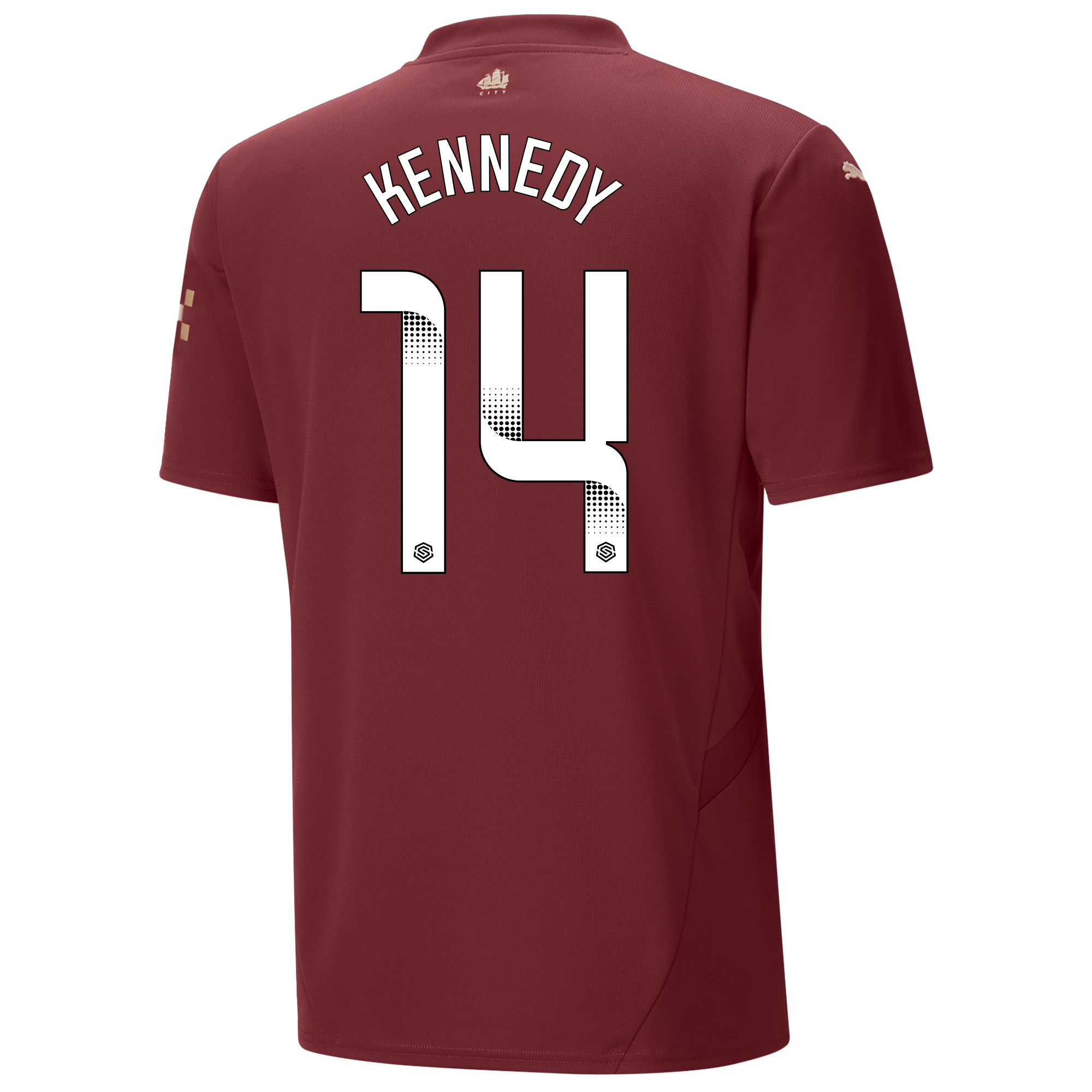 manchester city third jersey burgundy 202425 with kennedy 14 printing | Offizieller Manchester City Store