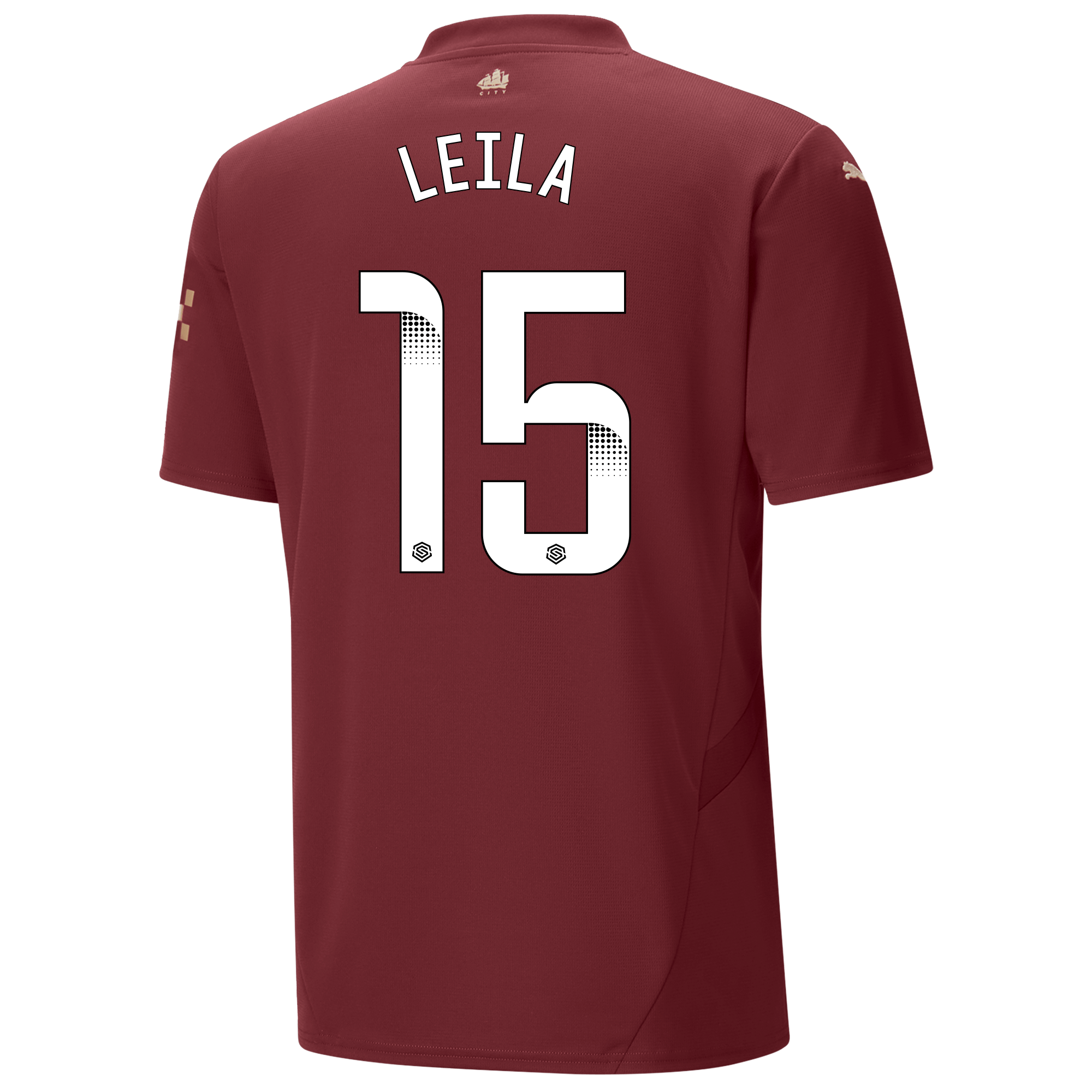 manchester city third jersey burgundy 202425 with leila 15 printing | Offizieller Manchester City Store