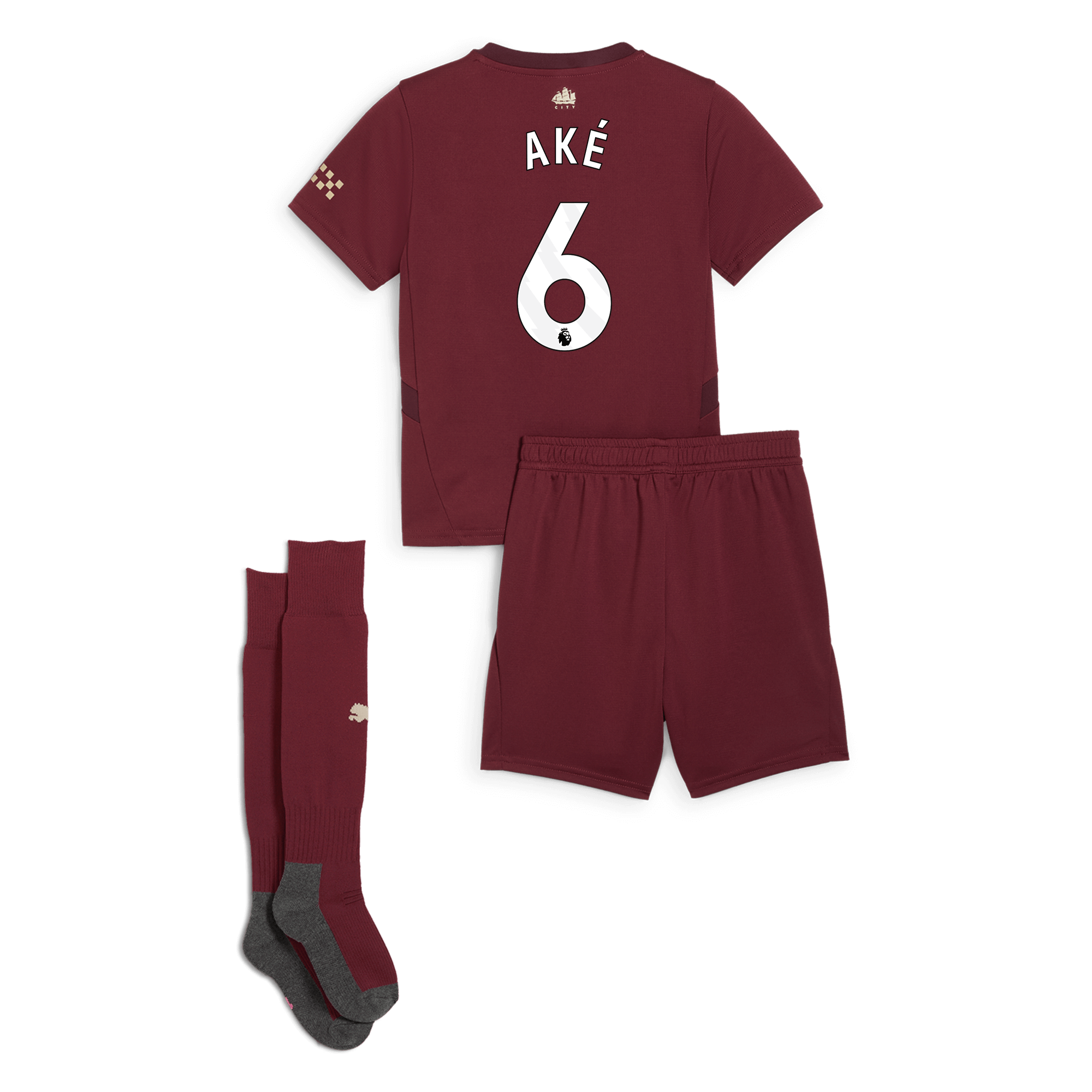 manchester city third mini kit burgundy 202425 with akÉ 6 printing | Offizieller Manchester City Store