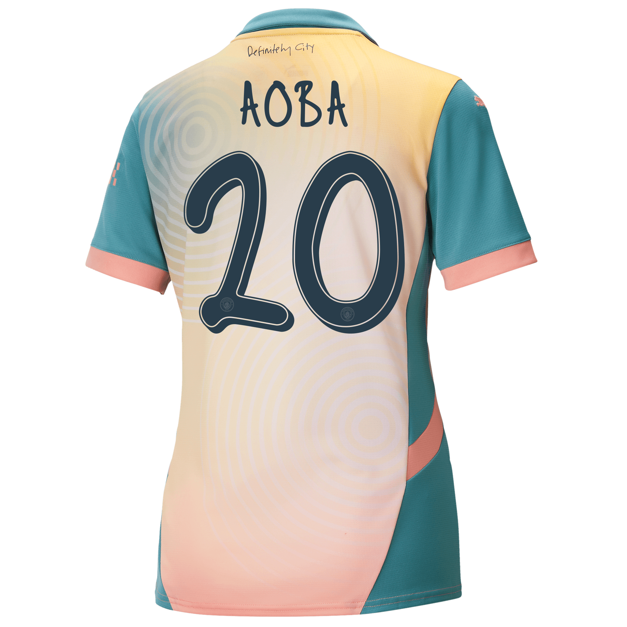 womens manchester city definitely city jersey pink 202425 with aoba 20 printing | Offizieller Manchester City Store