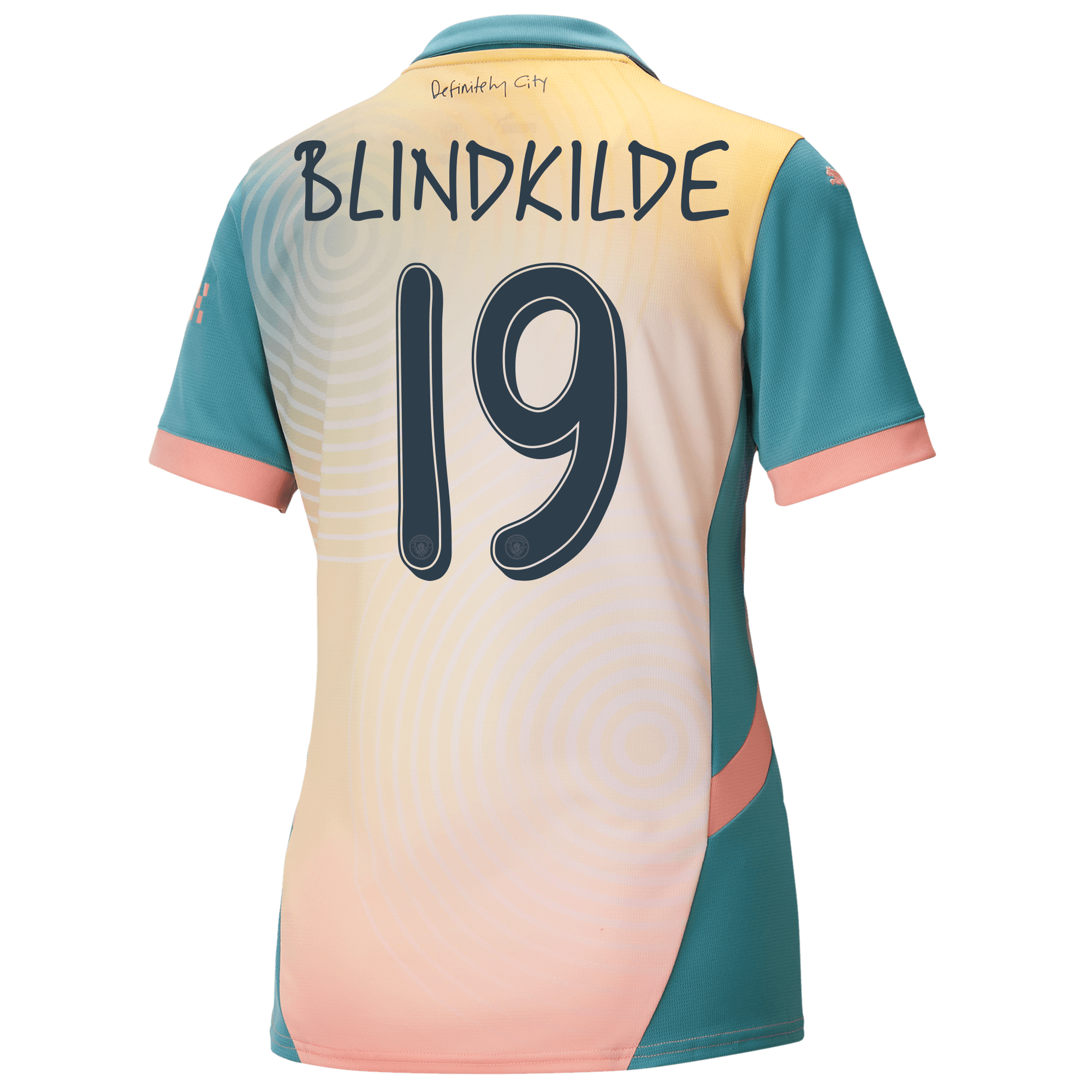 womens manchester city definitely city jersey pink 202425 with blindkilde 19 printing | Offizieller Manchester City Store