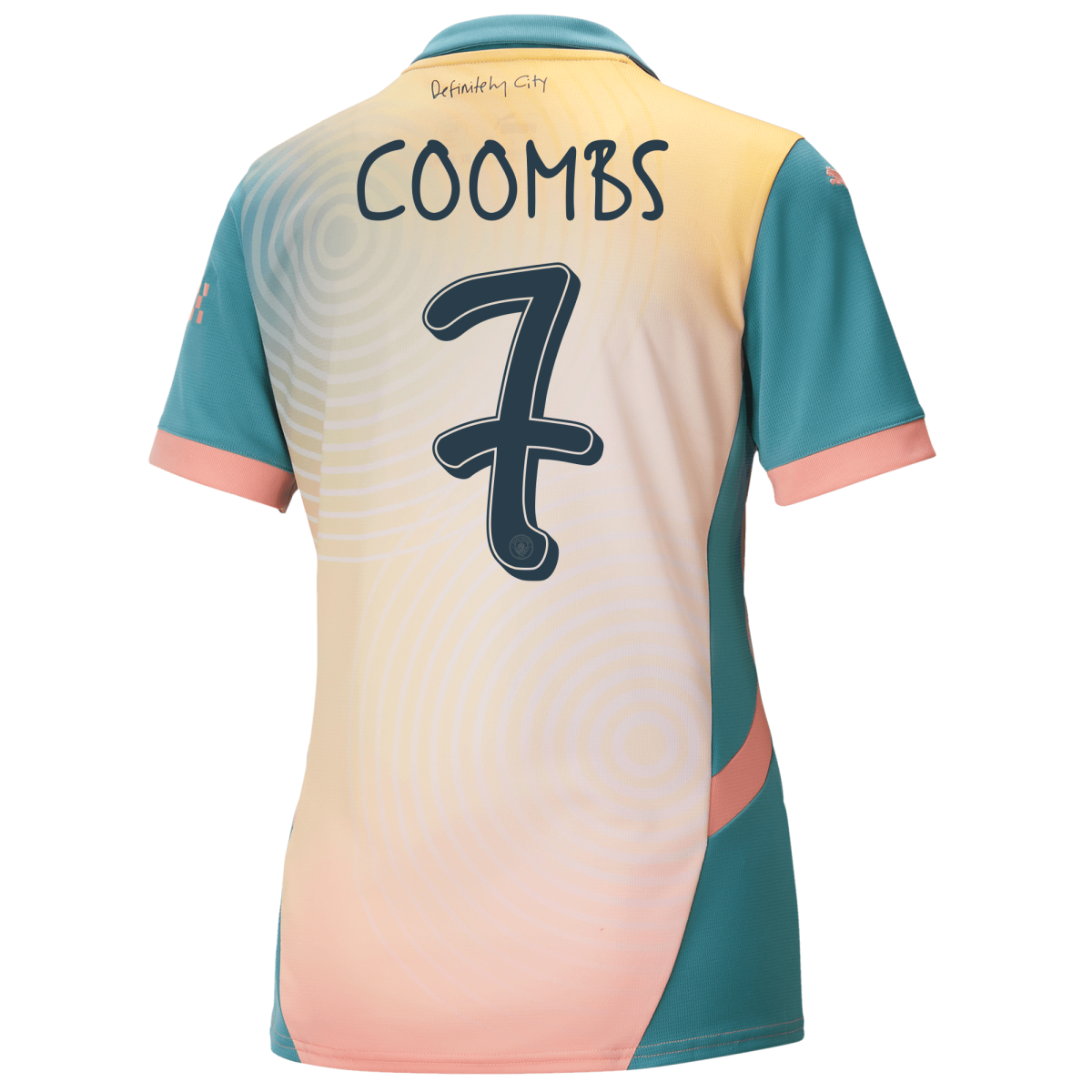 womens manchester city definitely city jersey pink 202425 with coombs 7 printing | Offizieller Manchester City Store