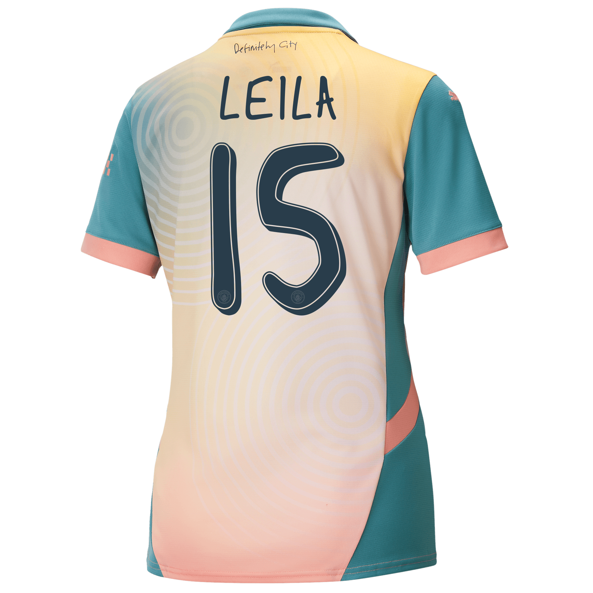 womens manchester city definitely city jersey pink 202425 with leila 15 printing | Offizieller Manchester City Store