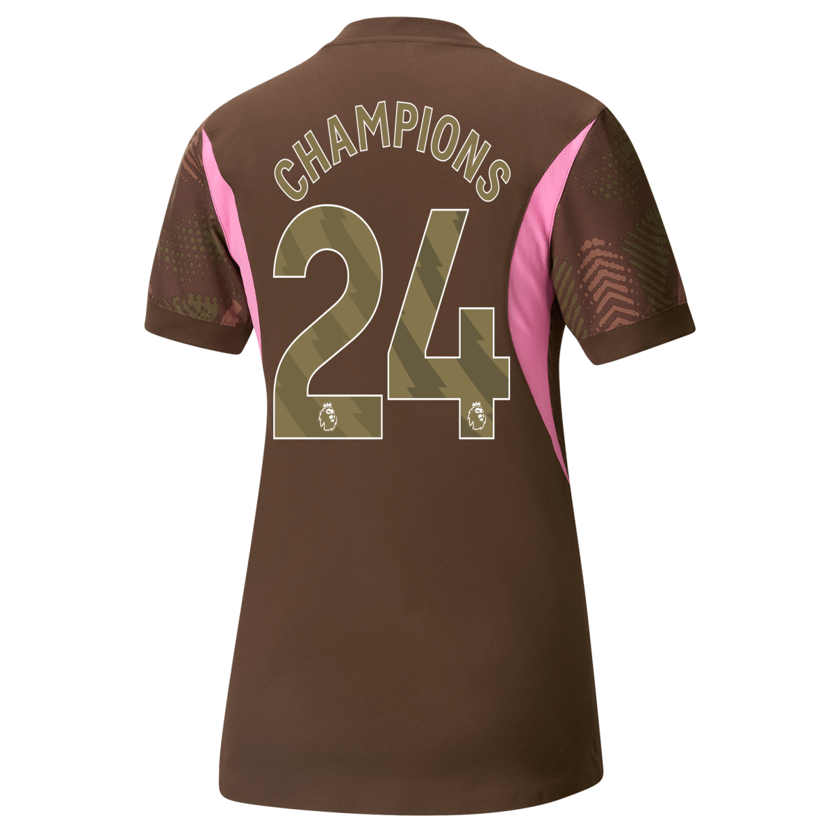 womens manchester city goalkeeper jersey brown 202425 with champions 24 printing | Offizieller Manchester City Store