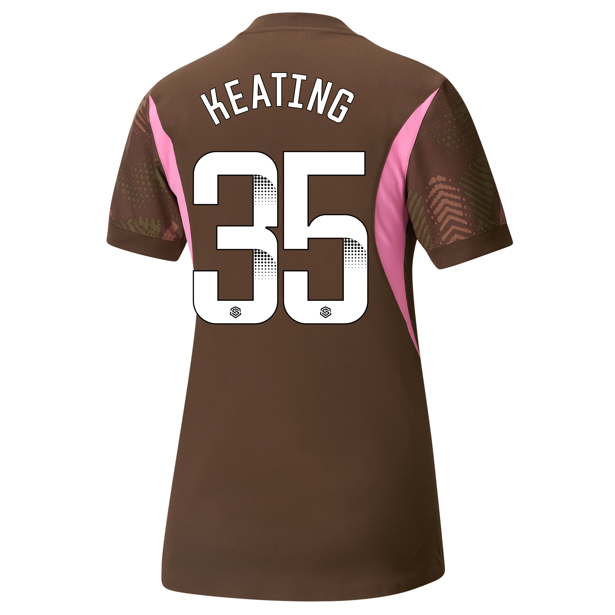 womens manchester city goalkeeper jersey brown 202425 with keating 35 printing | Offizieller Manchester City Store