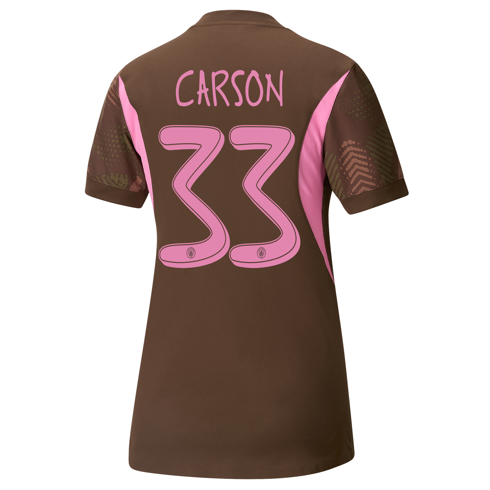 womens manchester city goalkeeper jersey brown-mancity 202425 with carson 33 printing | Offizieller Manchester City Store