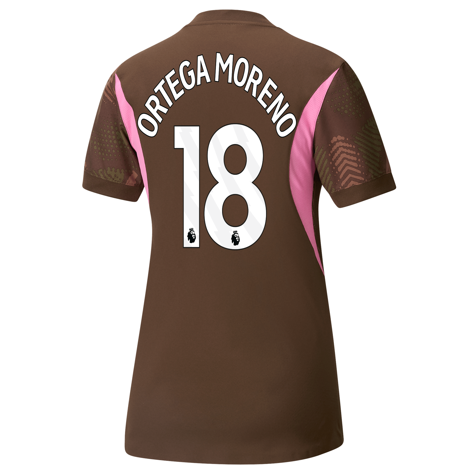 womens manchester city goalkeeper jersey brown-premierleague 202425 with ortega moreno 18 printing | Offizieller Manchester City Store