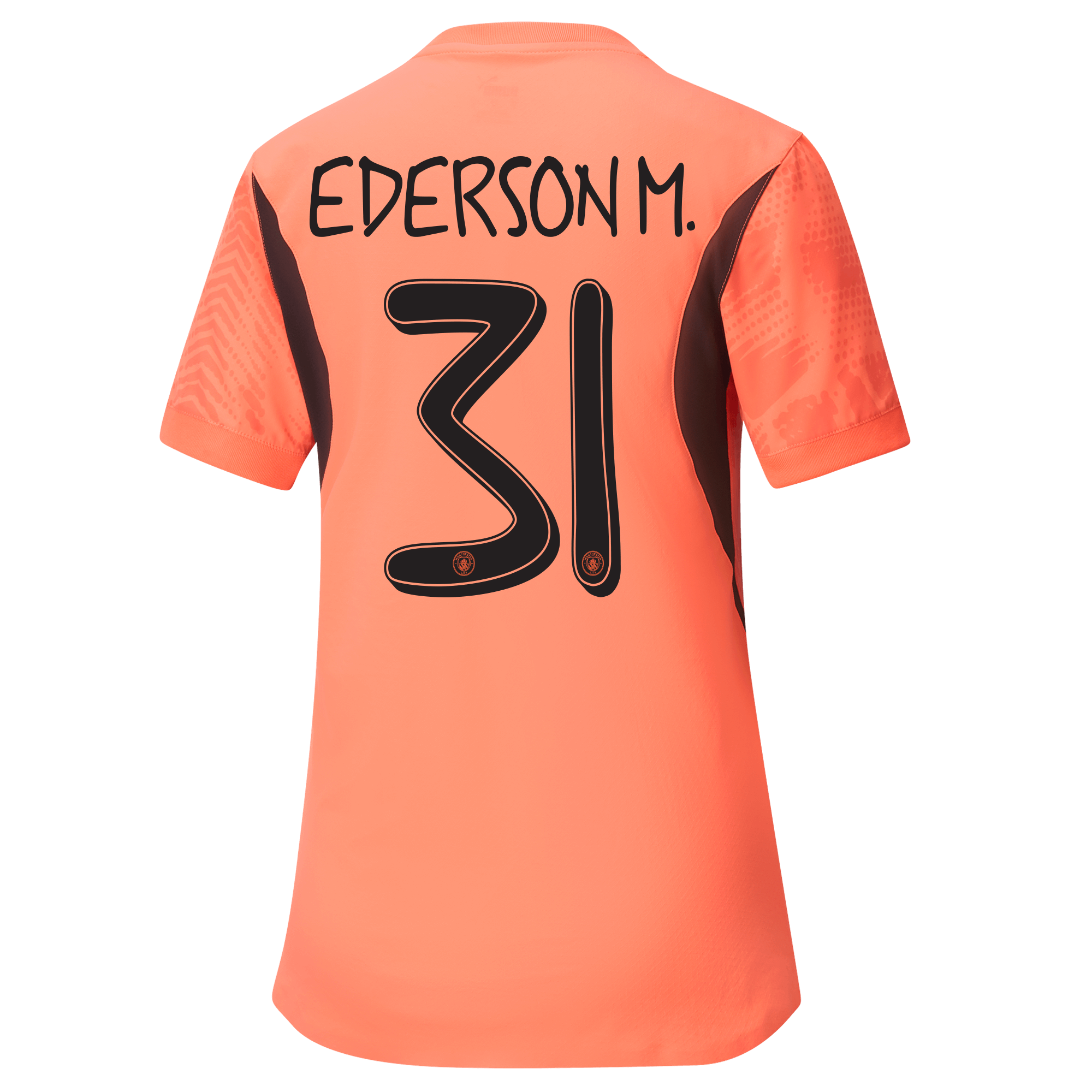 womens manchester city goalkeeper jersey orange-mancity 202425 with ederson m. 31 printing | Offizieller Manchester City Store