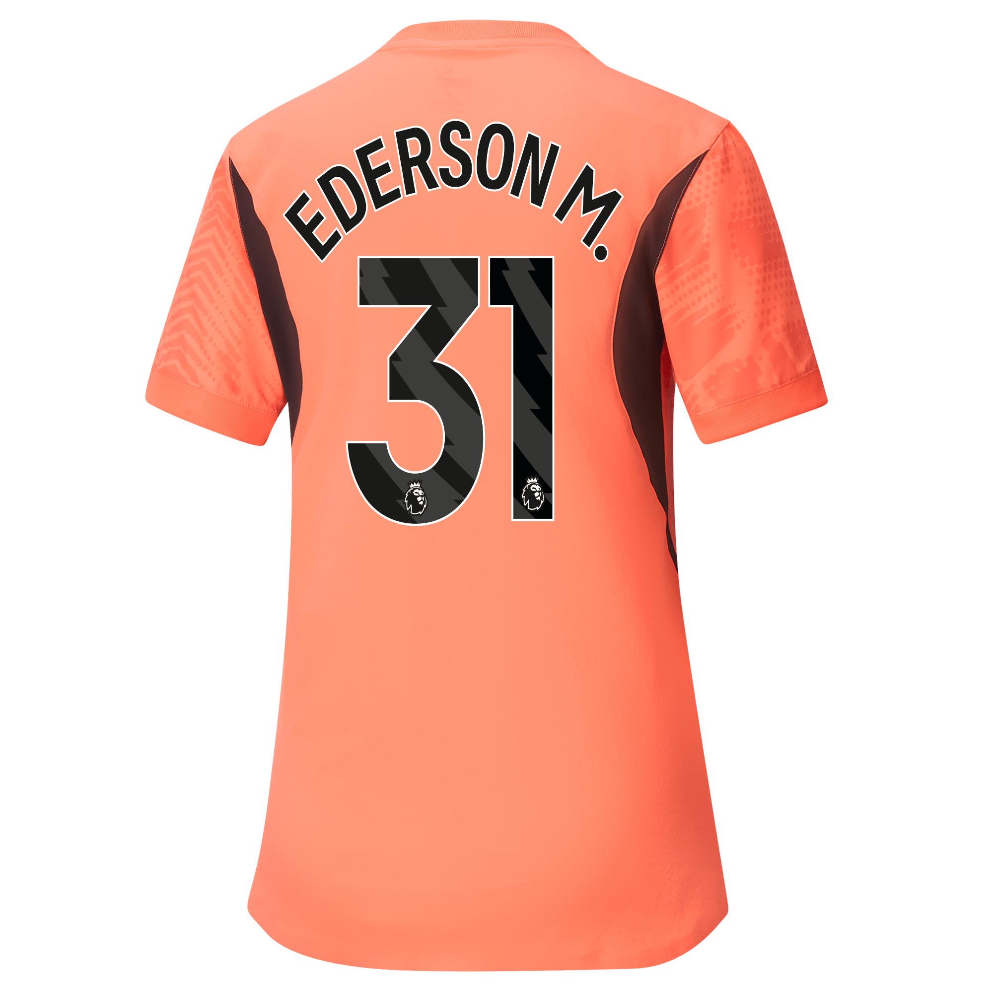 womens manchester city goalkeeper jersey orange-premierleague 202425 with ederson m. 31 printing | Offizieller Manchester City Store