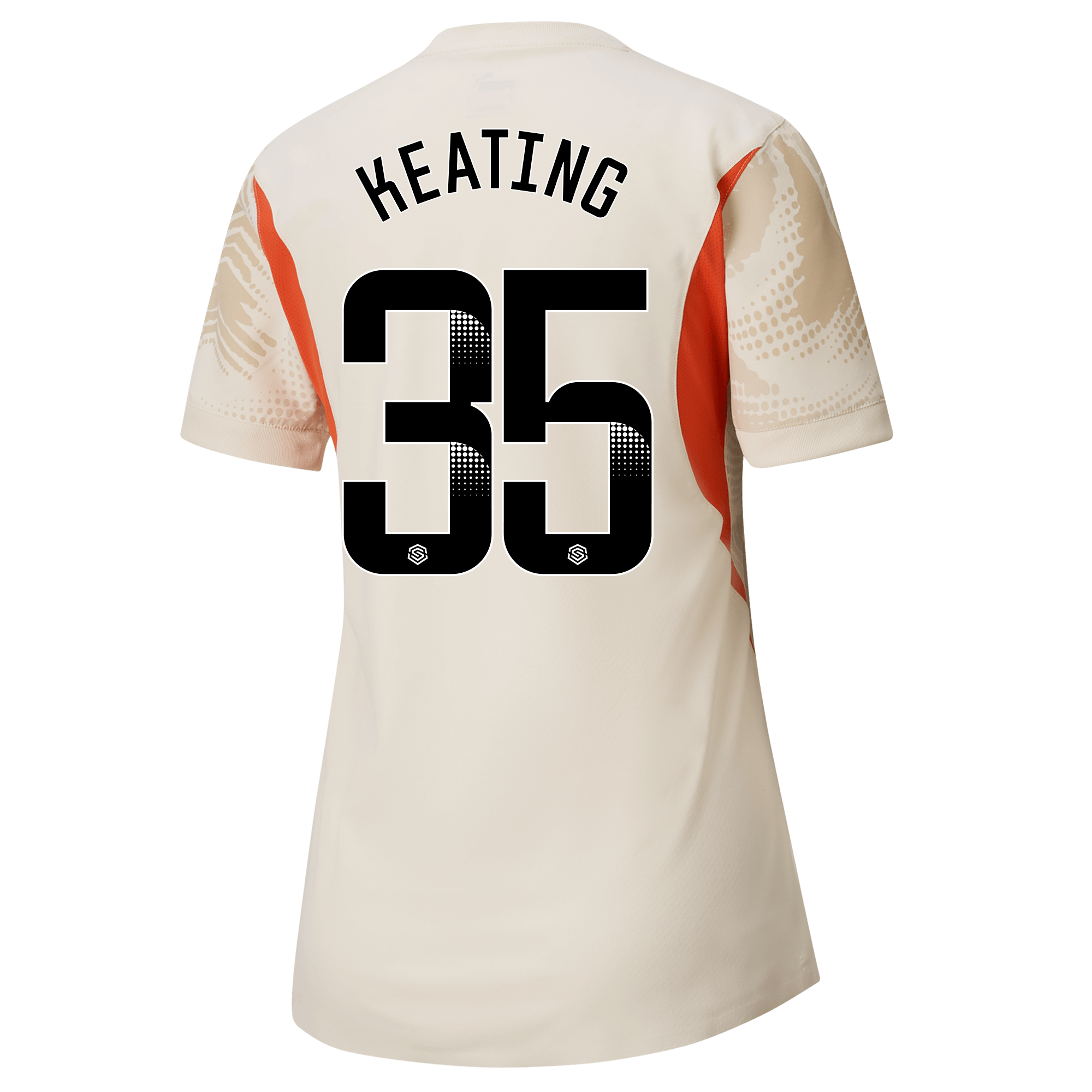 womens manchester city goalkeeper jersey white 202425 with keating 35 printing | Offizieller Manchester City Store