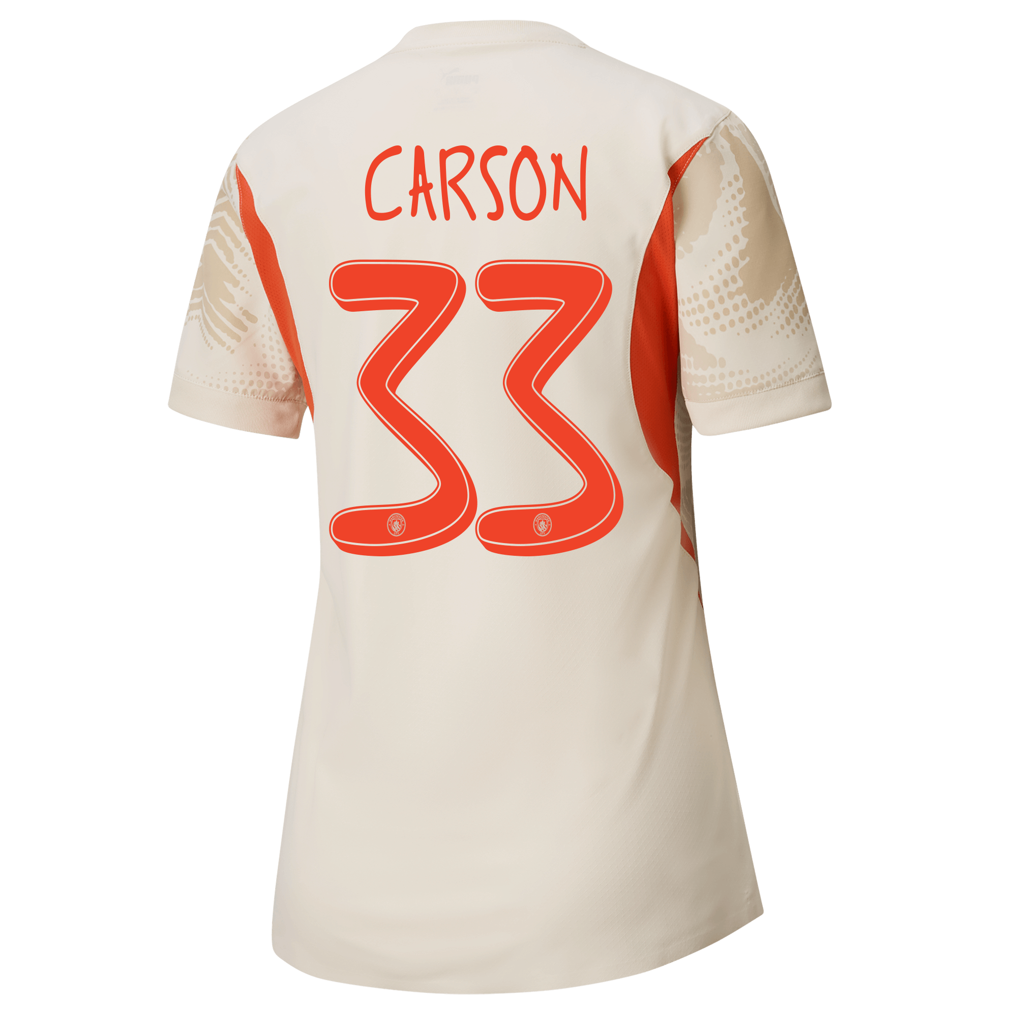 womens manchester city goalkeeper jersey white-mancity 202425 with carson 33 printing | Offizieller Manchester City Store