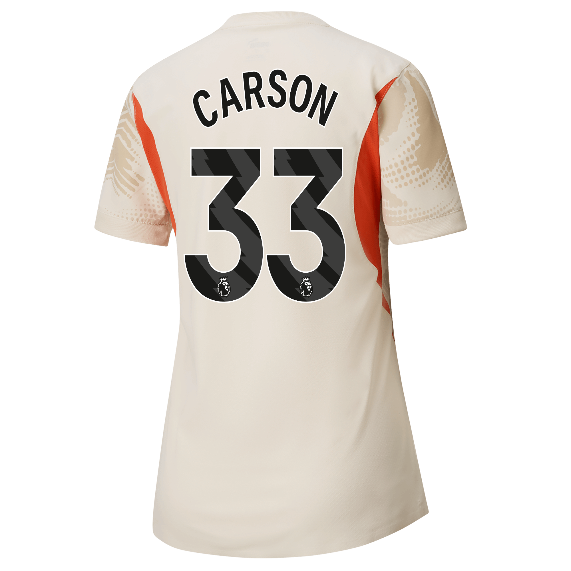 womens manchester city goalkeeper jersey white-premierleague 202425 with carson 33 printing | Offizieller Manchester City Store