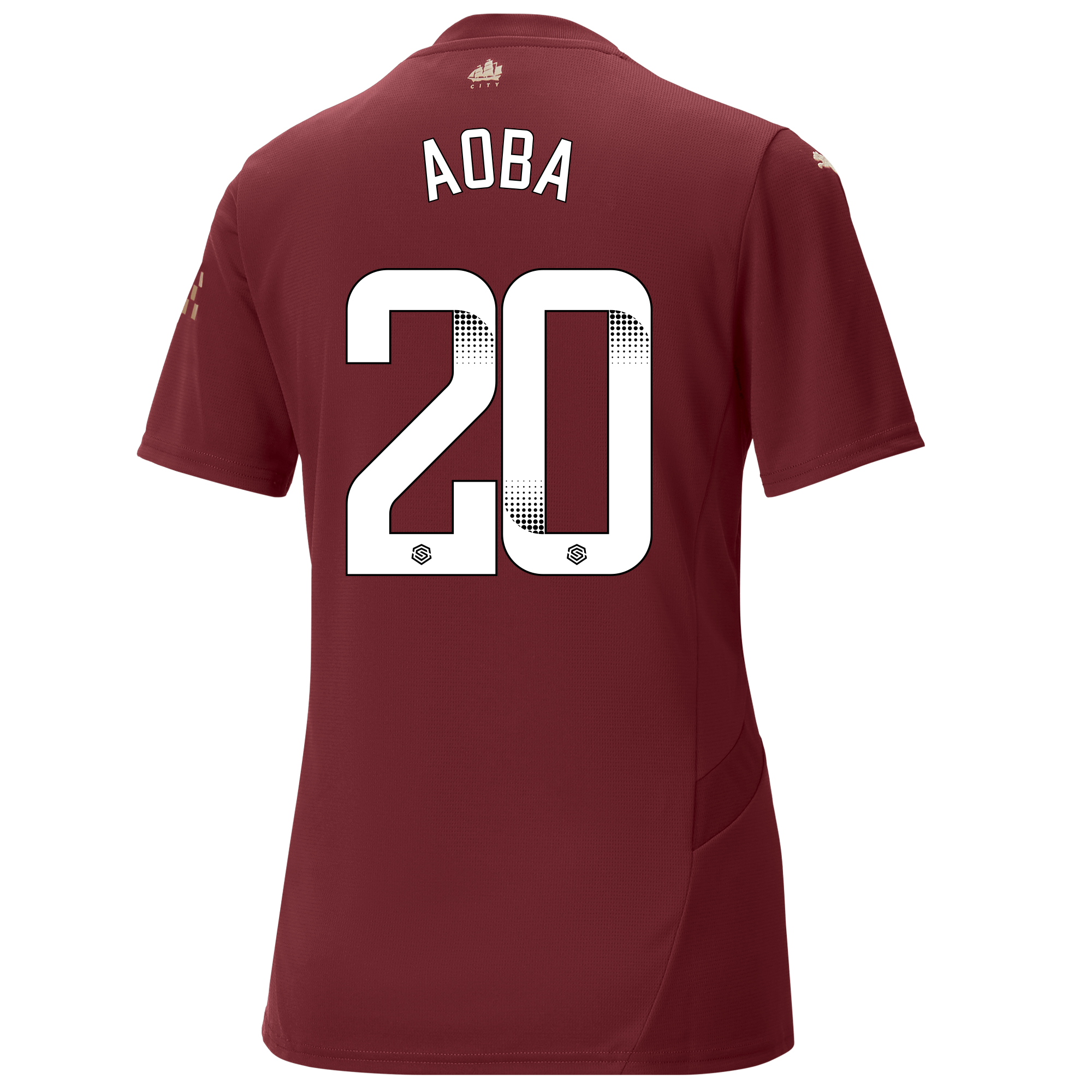 womens manchester city third jersey burgundy 202425 with aoba 20 printing | Offizieller Manchester City Store