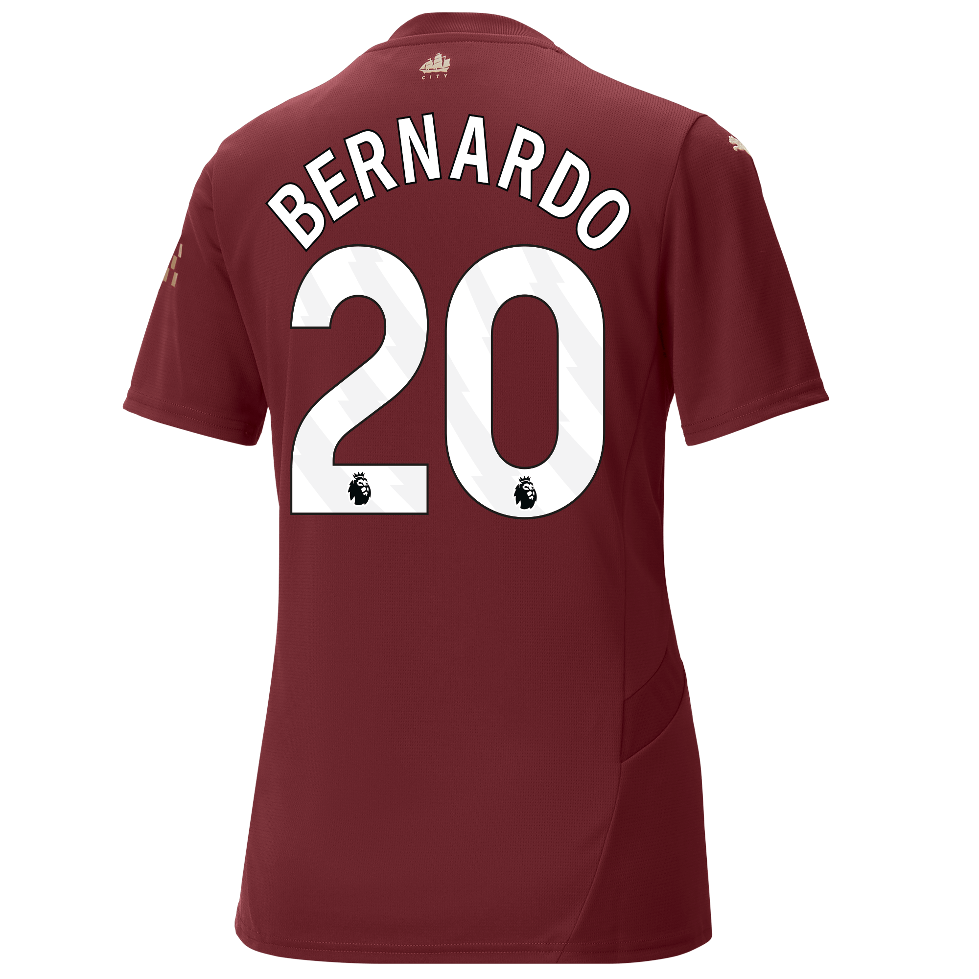 womens manchester city third jersey burgundy 202425 with bernardo 20 printing | Offizieller Manchester City Store