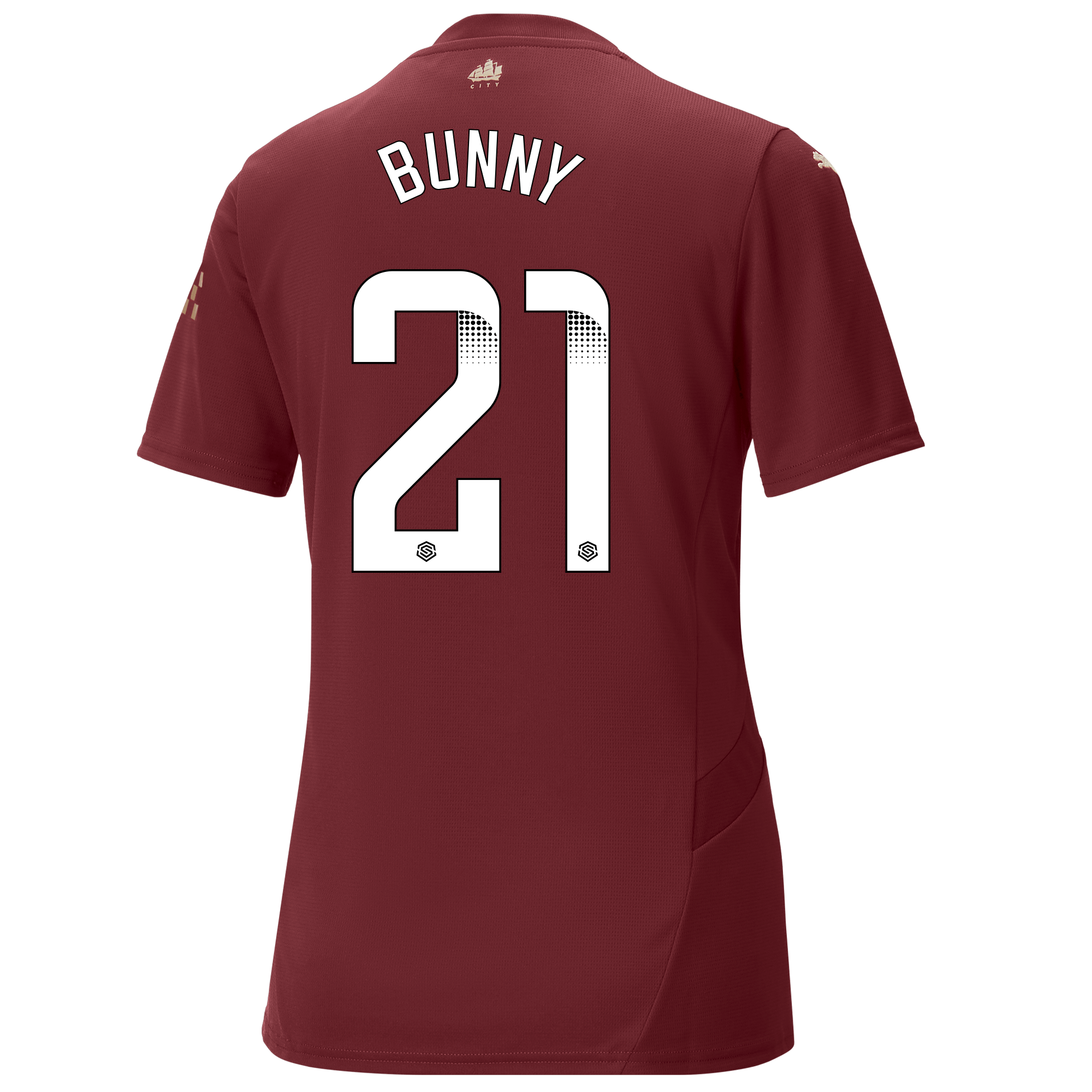 womens manchester city third jersey burgundy 202425 with bunny 21 printing | Offizieller Manchester City Store
