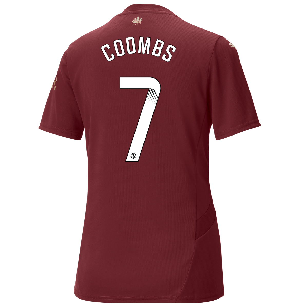 womens manchester city third jersey burgundy 202425 with coombs 7 printing | Offizieller Manchester City Store