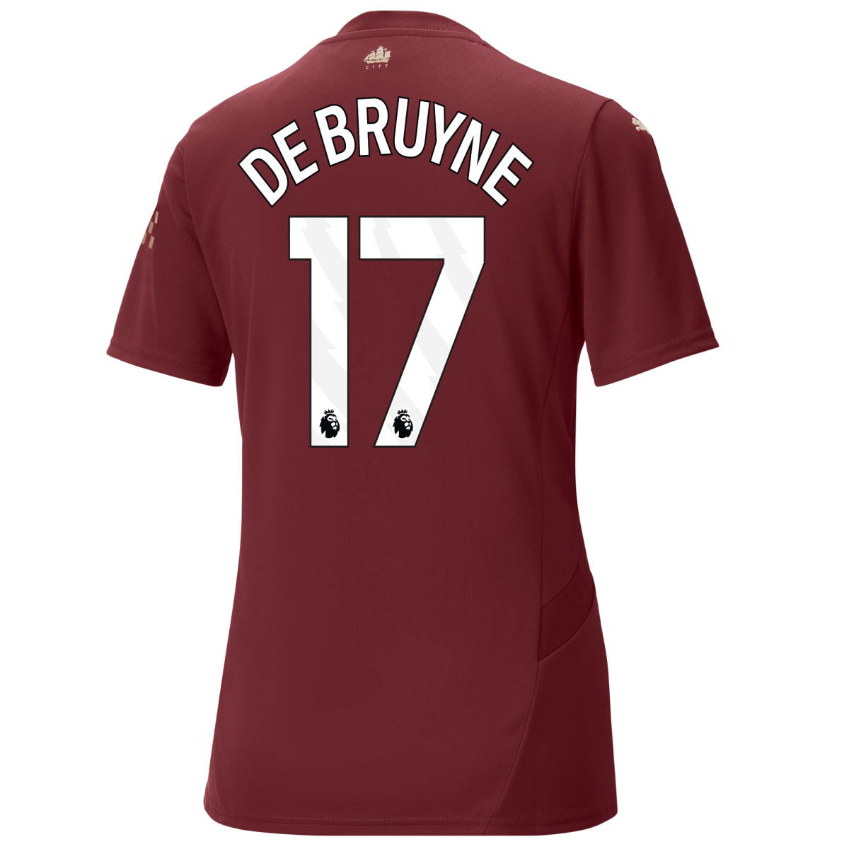 womens manchester city third jersey burgundy 202425 with de bruyne 17 printing | Offizieller Manchester City Store