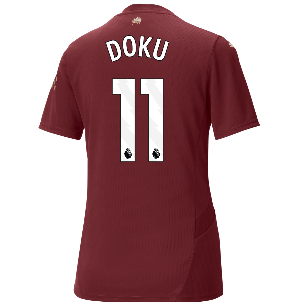 womens manchester city third jersey burgundy 202425 with doku 11 printing | Offizieller Manchester City Store