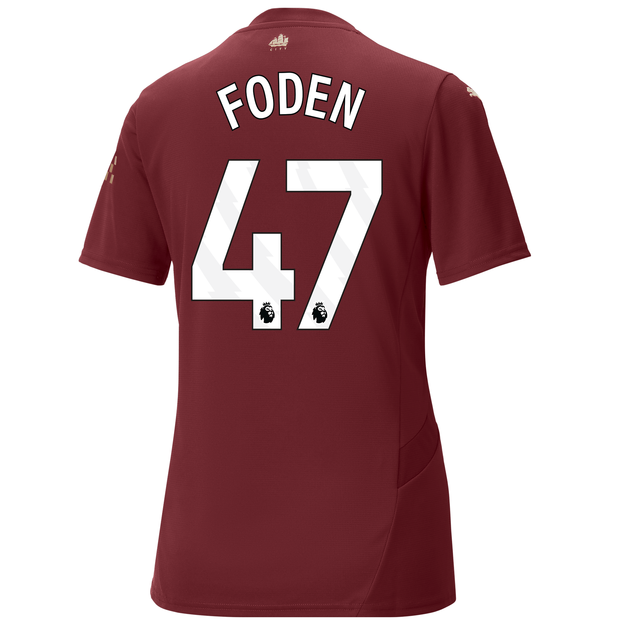womens manchester city third jersey burgundy 202425 with foden 47 printing | Offizieller Manchester City Store