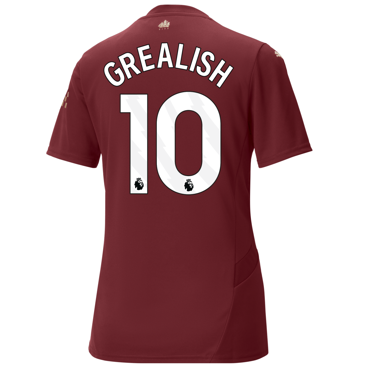 womens manchester city third jersey burgundy 202425 with grealish 10 printing | Offizieller Manchester City Store