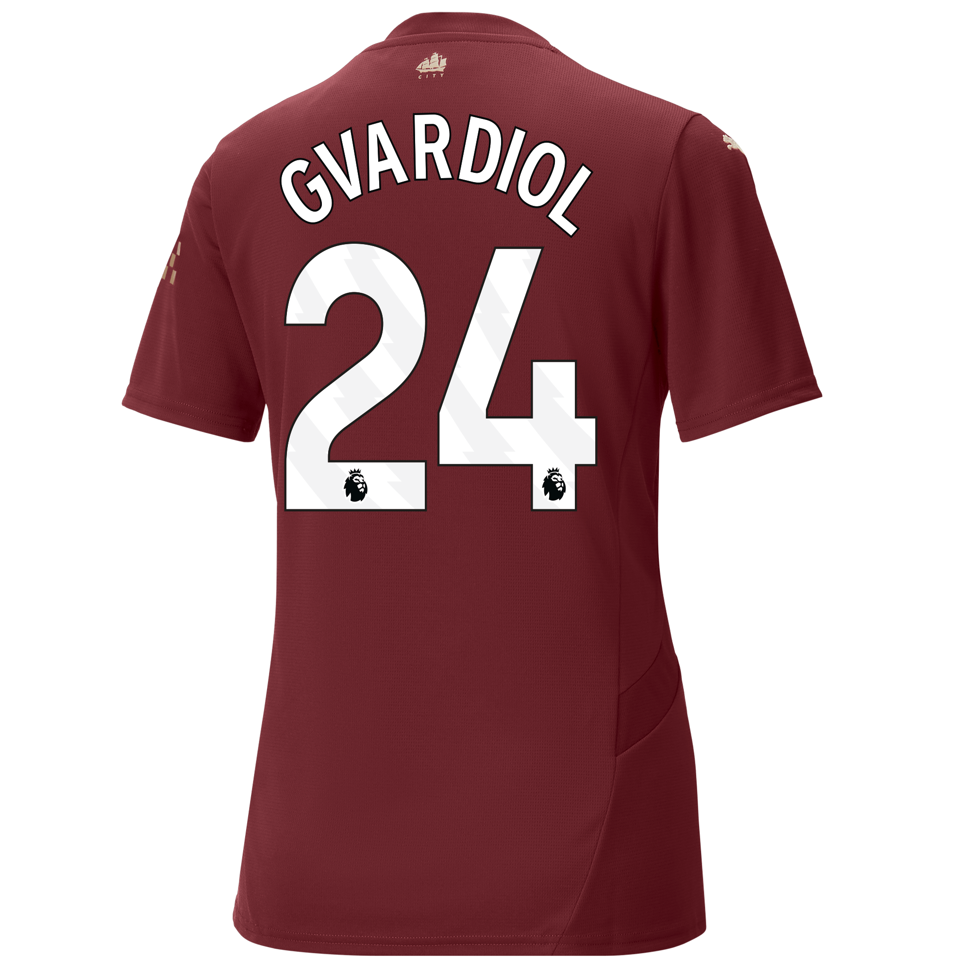 womens manchester city third jersey burgundy 202425 with gvardiol 24 printing | Offizieller Manchester City Store