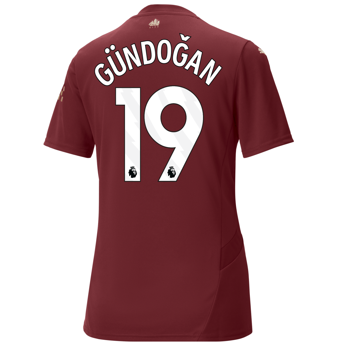 womens manchester city third jersey burgundy 202425 with gÜndoĞan 19 printing | Offizieller Manchester City Store