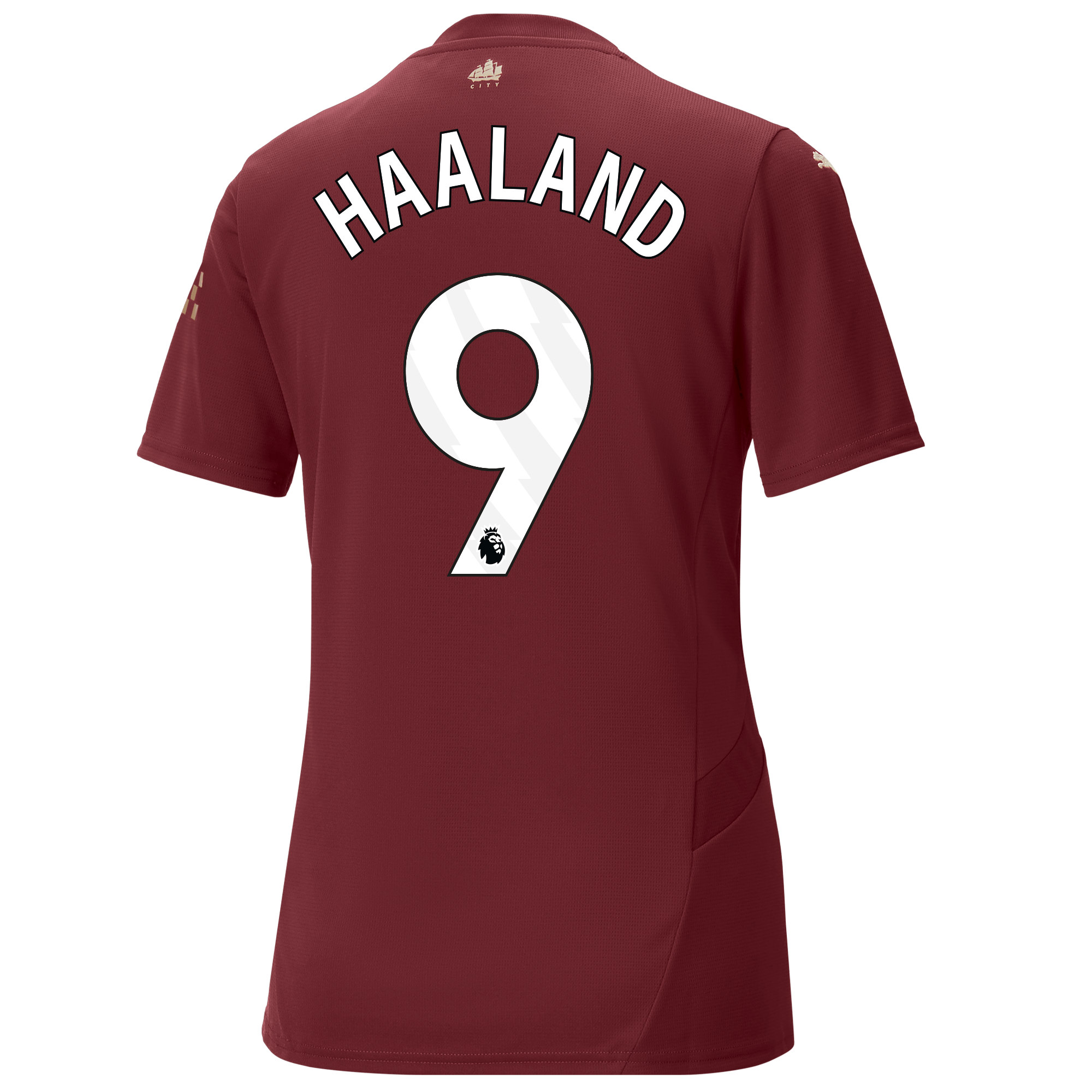 womens manchester city third jersey burgundy 202425 with haaland 9 printing | Offizieller Manchester City Store