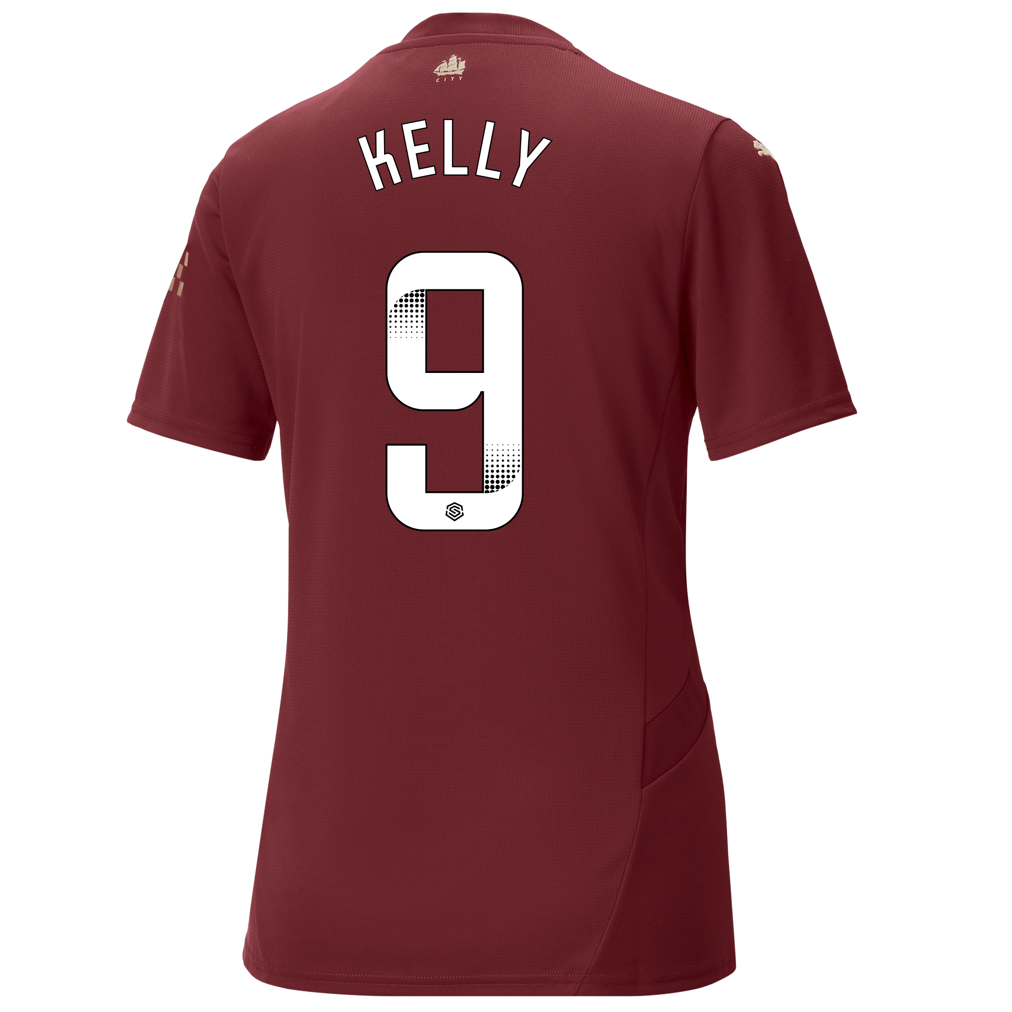 womens manchester city third jersey burgundy 202425 with kelly 9 printing | Offizieller Manchester City Store
