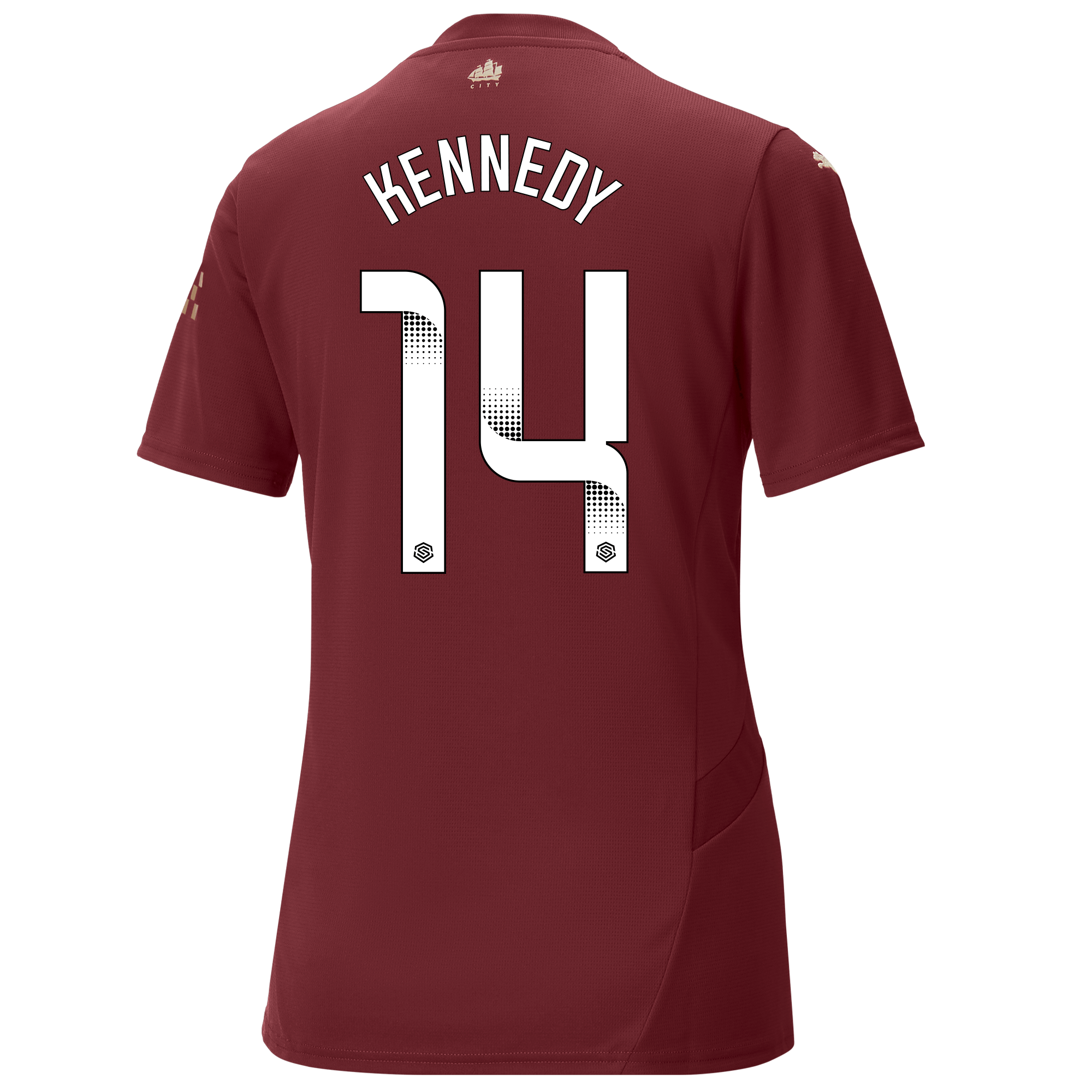 womens manchester city third jersey burgundy 202425 with kennedy 14 printing | Offizieller Manchester City Store