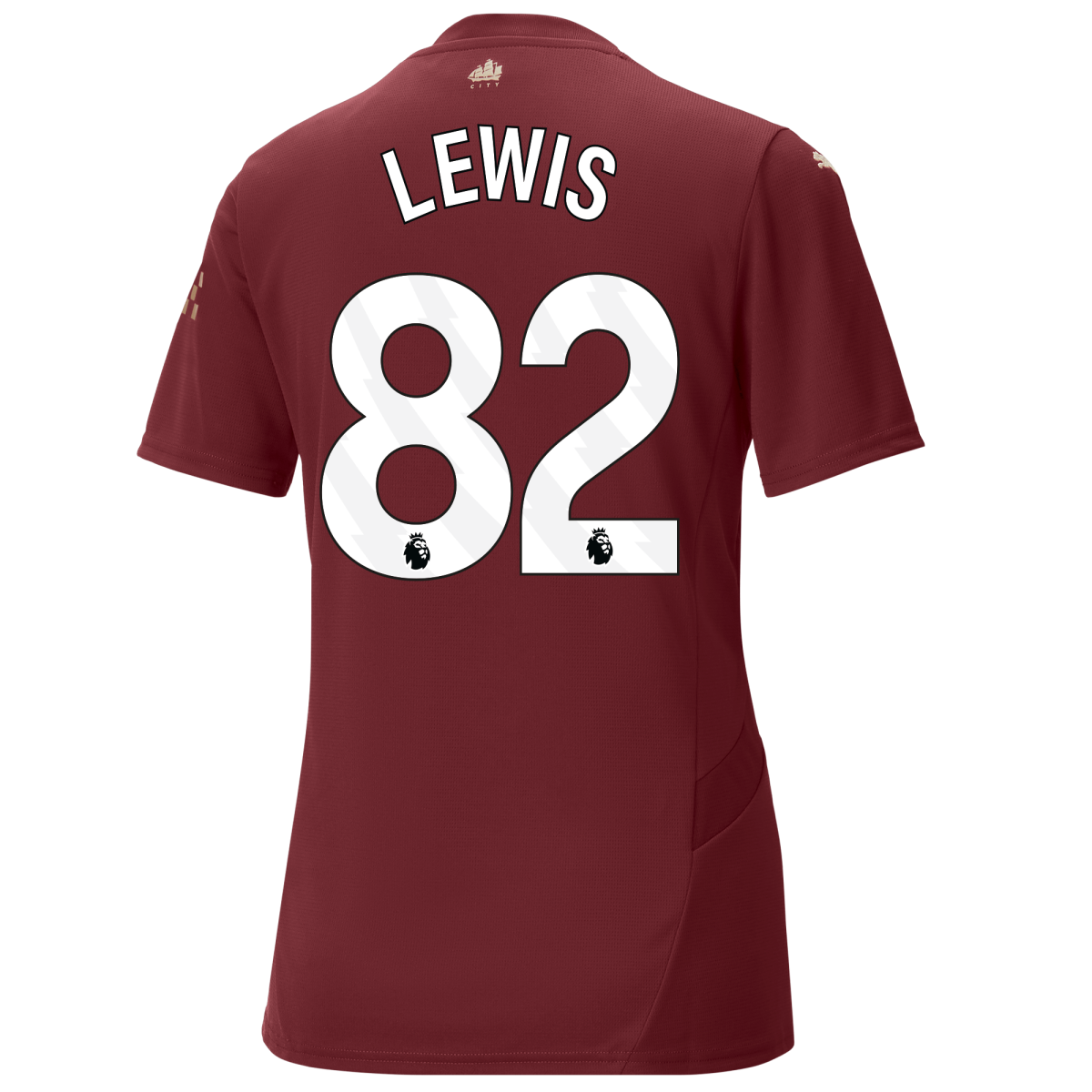 womens manchester city third jersey burgundy 202425 with lewis 82 printing | Offizieller Manchester City Store