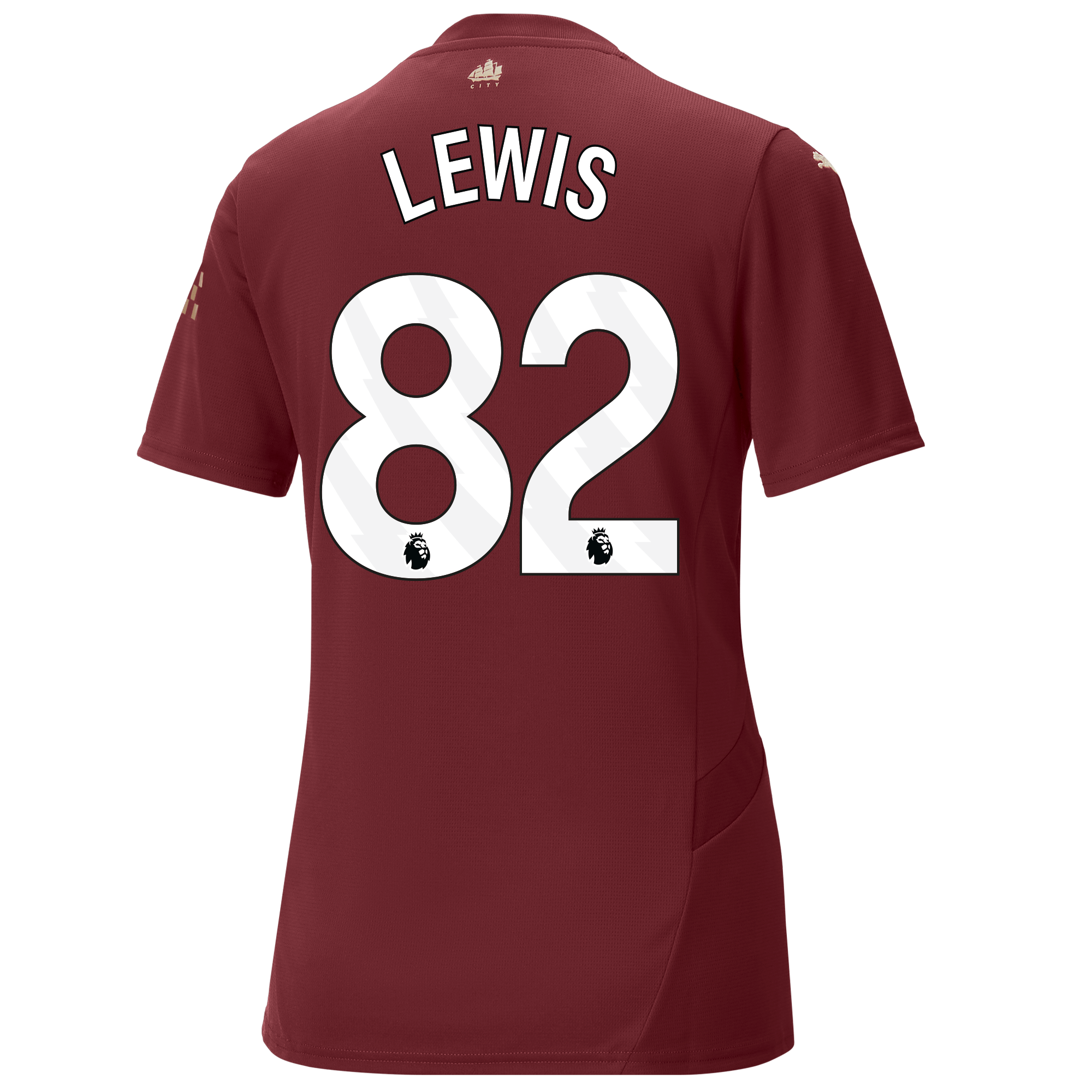 womens manchester city third jersey burgundy 202425 with lewis 82 printing | Offizieller Manchester City Store