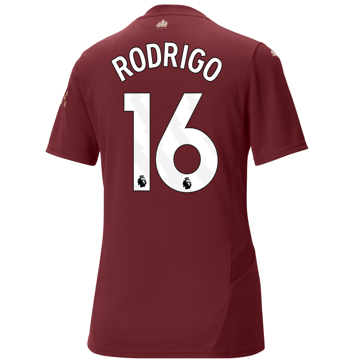 womens manchester city third jersey burgundy 202425 with rodrigo 16 printing | Offizieller Manchester City Store