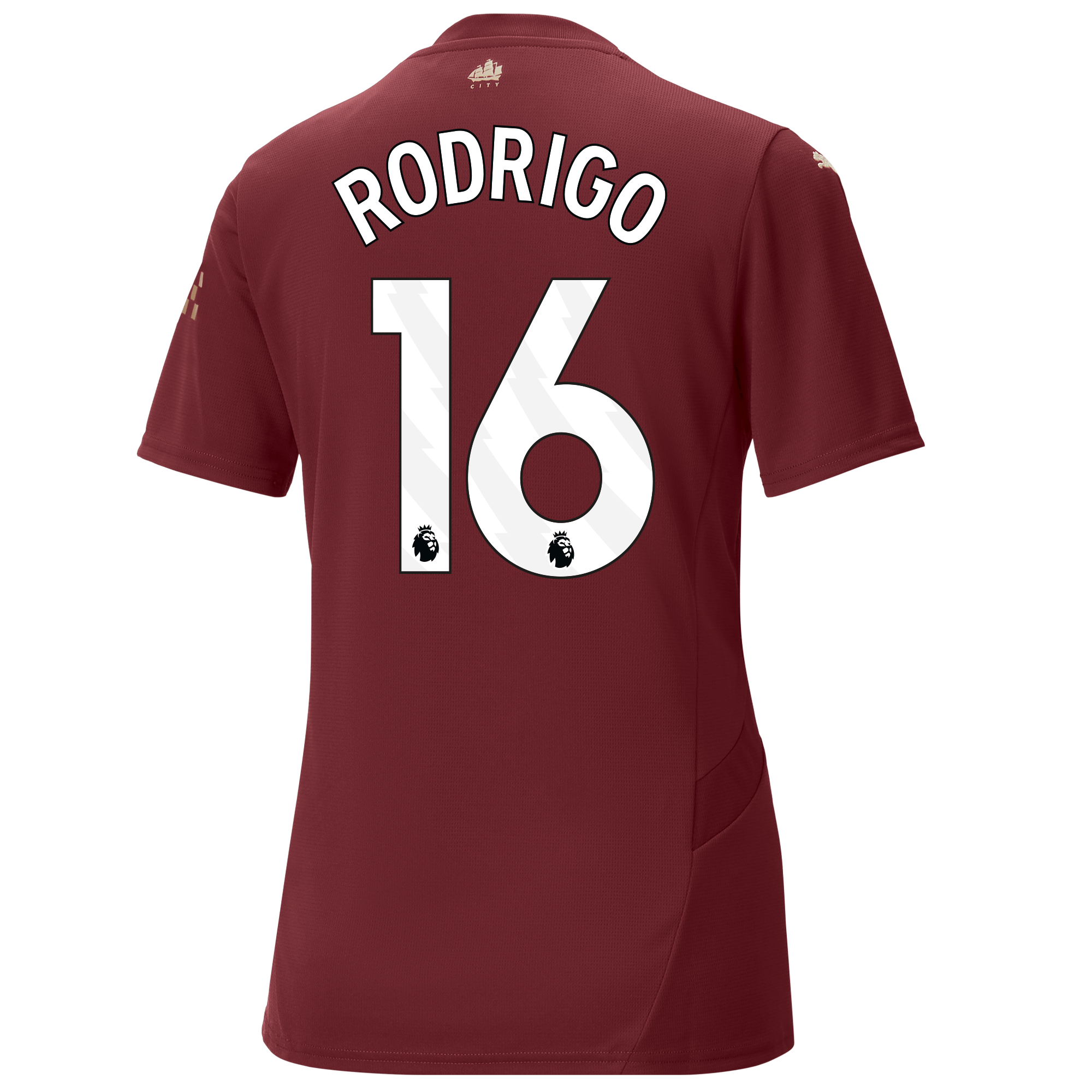 womens manchester city third jersey burgundy 202425 with rodrigo 16 printing | Offizieller Manchester City Store
